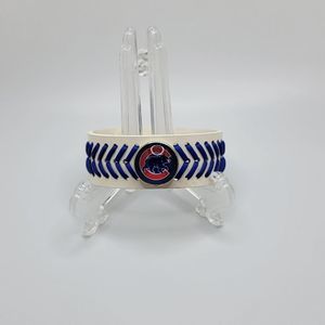 Chicago Cubs Leather Bracelet with Emblem